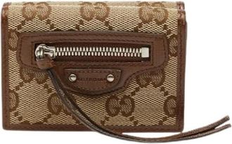 Gucci Pre-owned Wallets, female, Beige, Size: ONE SIZE Pre-owned Canvas Wallet