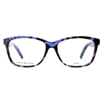 Tommy Hilfiger Rectangle Womens Blue Tortoise Glasses - One Size