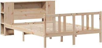 vidaXL Bookcase Bed without Mattress 135x190cm Solid Wood Pine Vidaxl