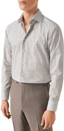 Eton Slim Fit Geometric Print Cotton Dress Shirt in Light Blue at Nordstrom Rack, Size 16.5