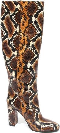 Via Roma 15 Anaconda Leren Laarzen - Dames - Hoge Laarzen - Bruin - 38 EU - Leer - Schoenen
