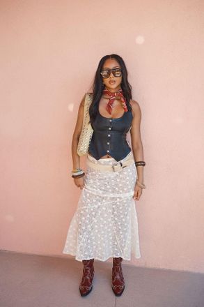 NASTY GAL Womens Real Leather Buckle Detail Western Vest - Black - Size 4 UK