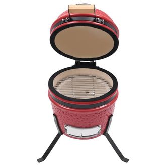 Berkfield Home 2-in-1 Kamado Barbecue Grill Smoker Ceramic 56 cm Red