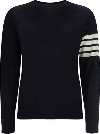Thom Browne Blue Fleece Wool Mens Sweatshirt