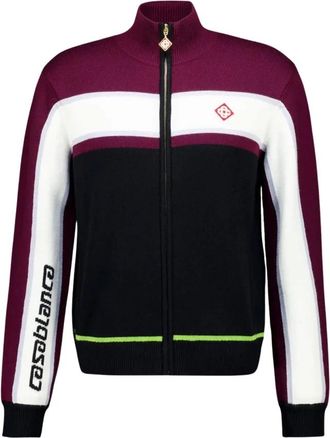 Casablanca Stripe Merino Knit Track Jacket - Heren - Zomerjassen - Veelkleurig - XL - Wol - Jassen