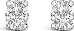 House of Brilliance 14K White Gold 1/4 Ctw Oval Lab-Grown Diamond Solitaire Stud Earrings at Nordstrom