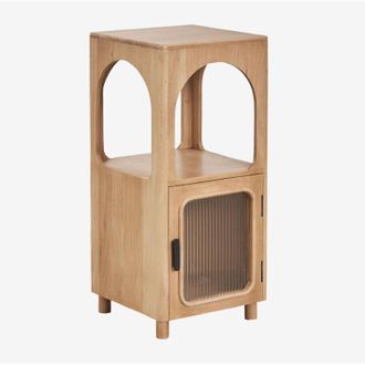 Sklum Sklum - Estanter&iacute;a Para Ba&ntilde;o En Madera De Acacia Y Cristal Massilia