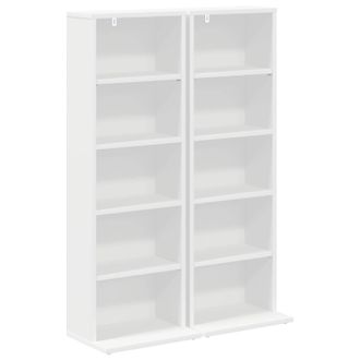 vidaXL Cabinet Para Cds 2 Uds. Blanco 33 X 23,5 X 97,5 Cm Vidaxl