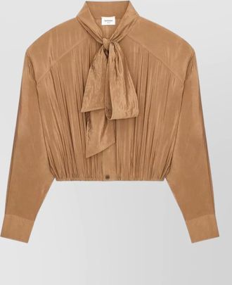 Saint Laurent cropped taffeta blouse
