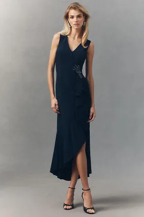 Adrianna Papell Petite Sleeveless V-Neck Midi Dress