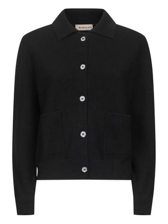 Blanca Vita patch-pocket cardigan - women - Virgin Wool - 44 - Black