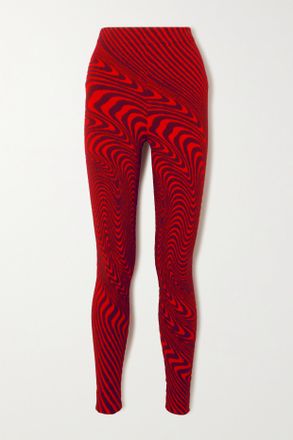 Aztech Mountain + Ed Curtis Leggings Doposci In Maglia Jacquard Off-piste - Rosso