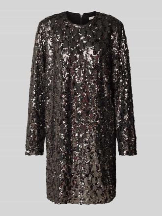 Gestuz Knielanges Kleid mit Paillettenbesatz Modell Salina in Dunkelgrau, Gr&ouml;&szlig;e 42