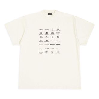 Balenciaga Archives Logos T-Shirt Oversized White 712398TNVQ79784
