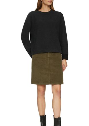 s.Oliver Strickpullover S.OLIVER, Damen, Gr. 46, grau (grau, schwarz), Strick, Obermaterial: 66% Baumwolle, 32% Polyester, 2% Elasthan, unifarben, relaxed fit 