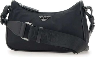 Emporio Armani Borsa messenger con logo goffrato - Nero