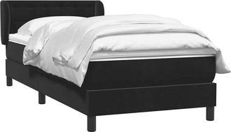 vidaXL Cama Box Spring Con Colch&oacute;n Cuero Sint&eacute;tico Negro 80x220 Cm Vidaxl