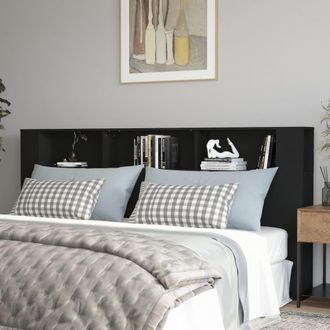 vidaXL Mueble Cabecero Negro 220x18,5x104,5 Cm Vidaxl