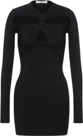 Philosophy di Lorenzo Serafini Stretch-gebreide mini-jurk met cut-out - Dames - Korte kleedjes - Zwart - 2XS - Kleedjes
