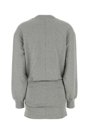 The Attico Womens Grey Stretch Cotton Sweatshirt Mini Dress Melangegrey Exterior: Elastane Abiti