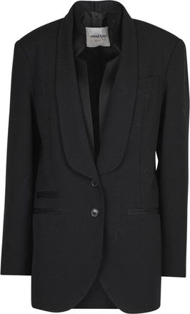 ottod'Ame Jassen, Dames, Zwart, M, Wol, Giacca Smocking in Creponne