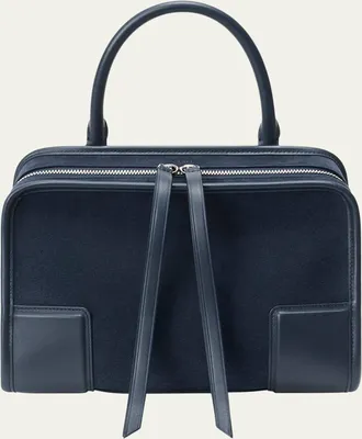 Loewe Amazona 180 Top-Handle Bag in Suede & Leather