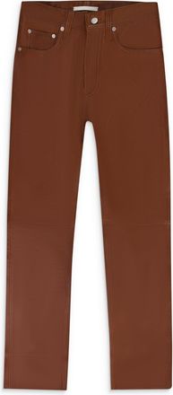 Helmut Lang Brown Mask Hi Red Straight Leather Jeans