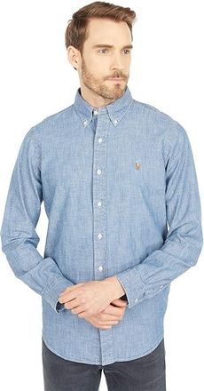 Polo Ralph Lauren Classic Fit Indigo Chambray Shirt Mens Clothing Medium Indigo : 2XL, Cotton/Chambray