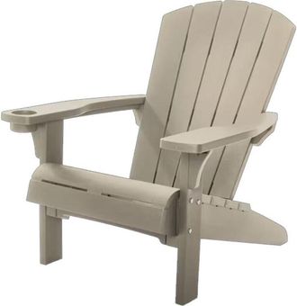 Keter 2 x Alpine Adirondack Chairs Seat Sun Lounger Garden Silver Sage