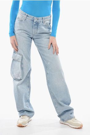 Off-white Straight-Fit Jeans TOYBOX Patent Effect 23 cm size 26