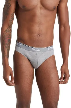BOSS Assorted 3-Pack Power Cotton Stretch Jersey Briefs in White/Black/Grey at Nordstrom, Size Xx-Large