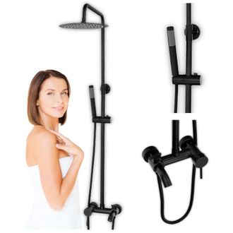 Desconocido Set De Ducha De Superficie S-1188b Negro