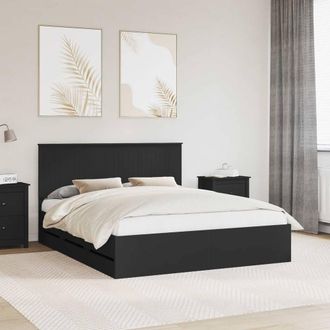 Berkfield Home Bed Frame with Drawer Black 160 x 200 cm Engineer Wood