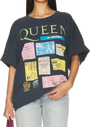 Daydreamer Queen Ticket Collage Tee In Vintage Black