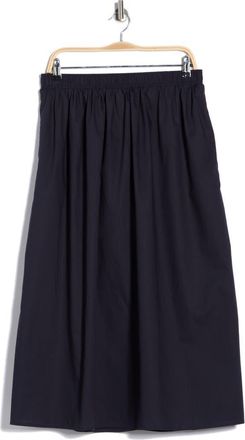 Max Studio Cotton Poplin Pull-On Skirt in Navy at Nordstrom Rack, Size X-Large