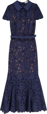 Self Portrait Rs 26171 Maxi-jurk - Dames - Casual kleedjes - Blauw - XS - Leer - Kleedjes