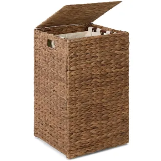 Best Choice Products Small Laundry Hamper W/ Lid, Handwoven Laundry Basket, W/ Washable Liner & Handles