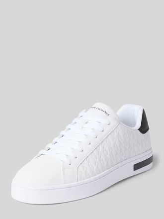 A|X Armani Exchange Sneaker mit Schn&uuml;rung und Logo-Muster in Weiss, Gr&ouml;&szlig;e 41