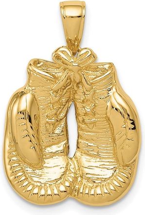 Diamond2Deal 10k Yellow Gold Solid Polished Open-Backed Boxing Gloves Pendant