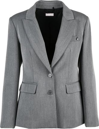 Liu Jo Grey Lined Stretch Polyester-Blend Fitted Jacket
