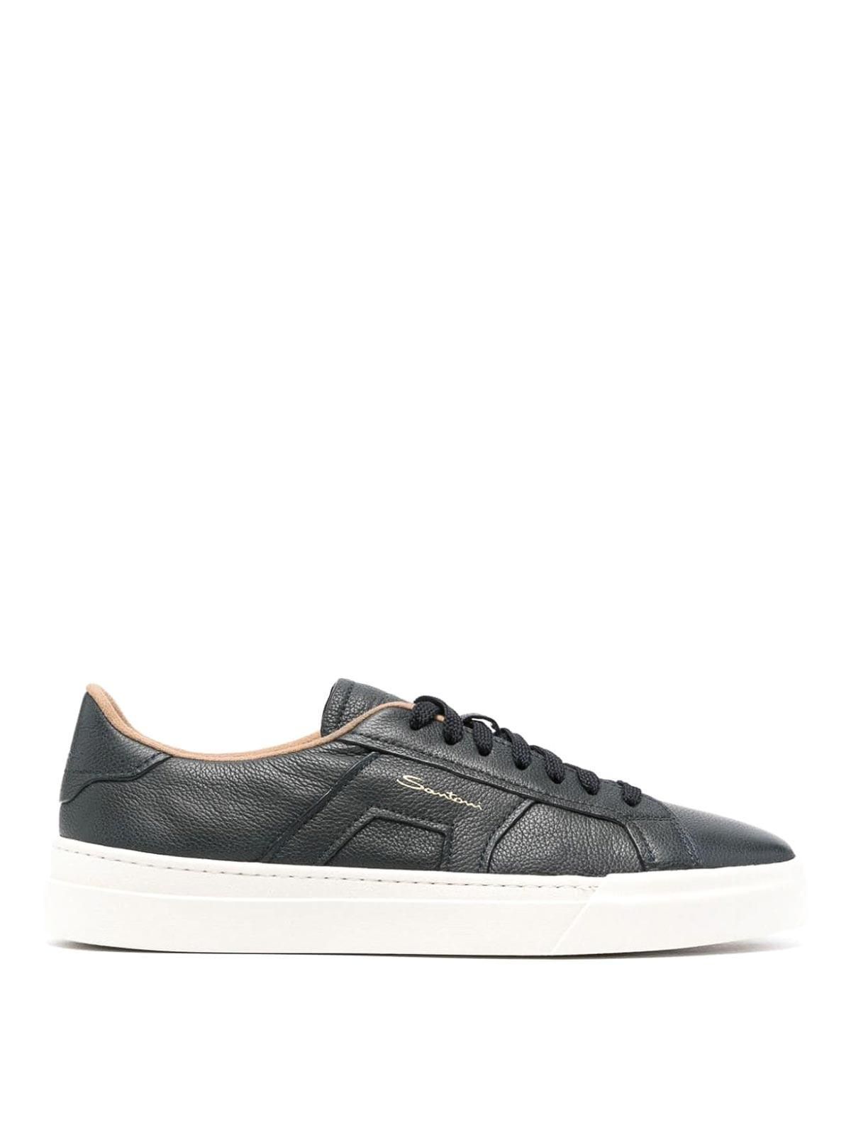 Baskets Santoni Homme En Daim Gris Clair - Taille UK7/EU41/US8 - Fabriqué En Italie - Occasion Très Bon état