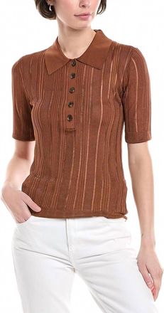 Frame Denim Laddered Rib Polo In Light Camel