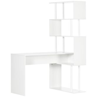 HOMCOM Homcom - Scrivania Moderna A L In Truciolato Per Studio E Ufficio Con Ripiano A S