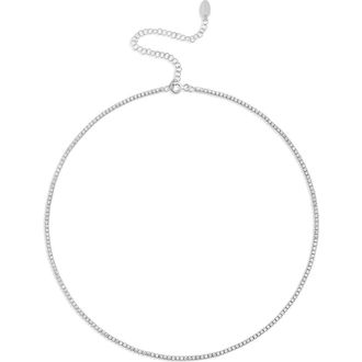 SHYMI Celine Tennis Choker Necklace in Silver at Nordstrom