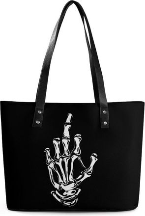 Generic Skull Middle Finger Tote Bags for Women Cute Shoulder Purses Handbags