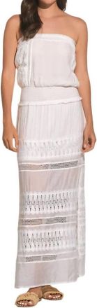 Elan Wymara Crochet Strapless Maxi Dress In White