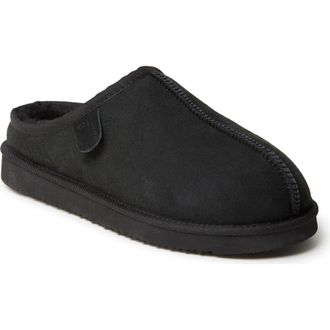 Dearfoams Fireside Grafton Genuine Shearling Clog Slipper in Black at Nordstrom, Size 7