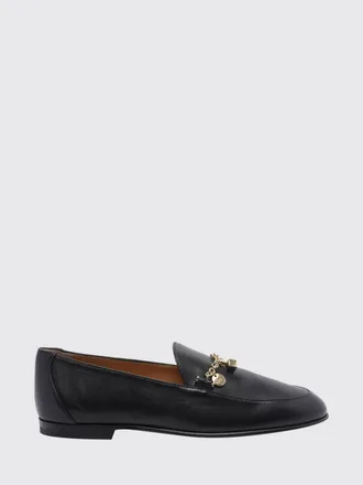 Tod's Smooth Calfskin Loafers with Metal Mesh Charm