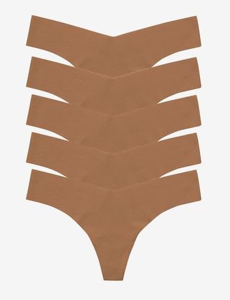 Commando Classic Solid Thong 5-Pack in Caramel at Nordstrom, Size Medium