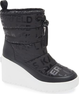 Karl Lagerfeld Berdina Wedge Boot in Black at Nordstrom Rack, Size 8.5